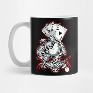 Cheshire Cat With Cards - Red Outline Mug